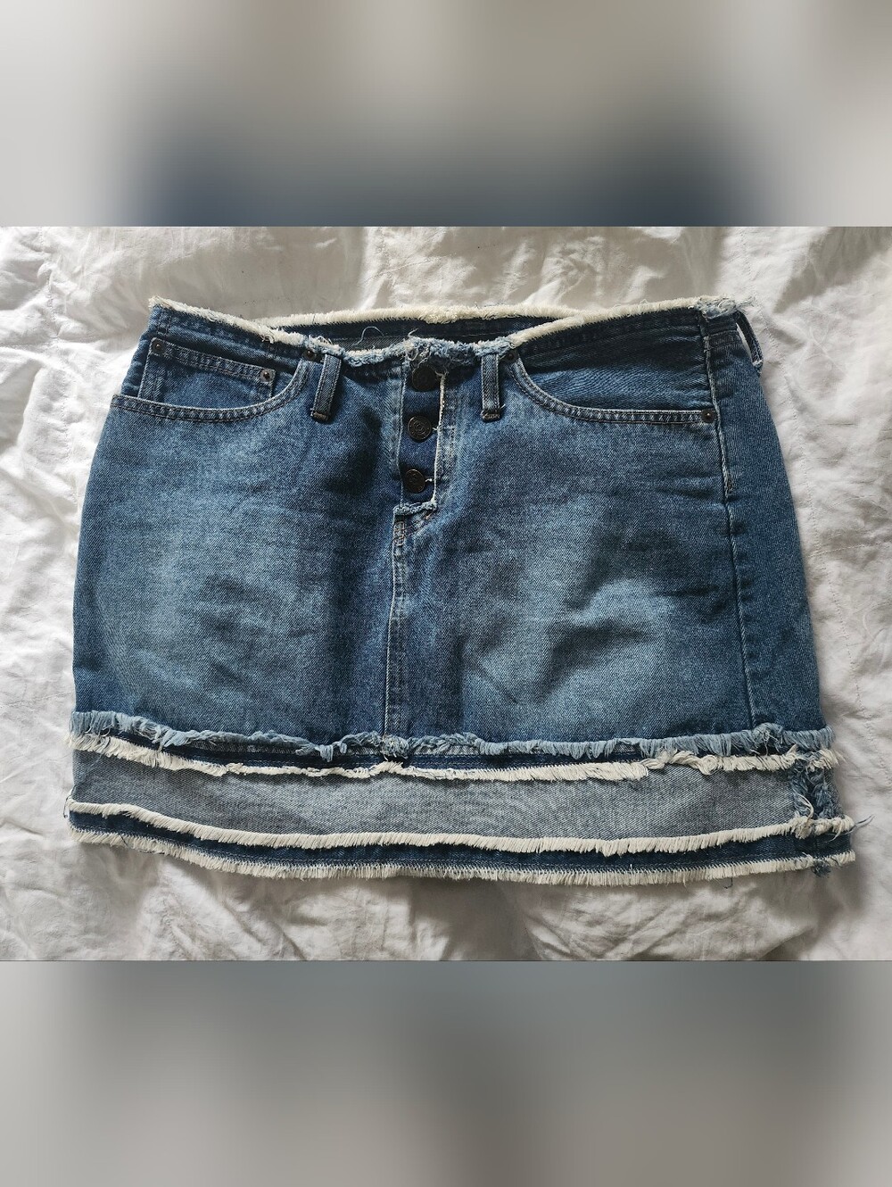 Vintage 90s Y2K Micro Skirt With Frayed Hem